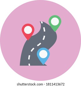 distance vector flat color icon
