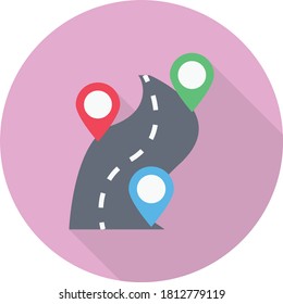 distance vector flat color icon 