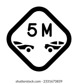 Distance Vector Glyph Icon For Personal And Commercial Use.
