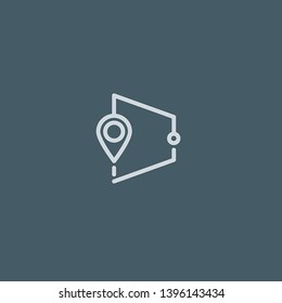 Distance vector icon. Distance concept stroke symbol design. Thin graphic elements vector illustration, outline pattern for your web site design, logo, UI. EPS 10.