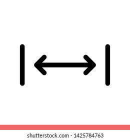 Distance vector icon, direction symbol. Simple, flat design for web or mobile app