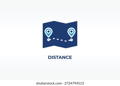 DISTANCE vector, icon or logo sign isolated symbol illustration