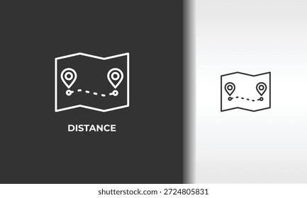 Distance Vector, Icon Or Logo Sign Isolated Symbol Illustration
