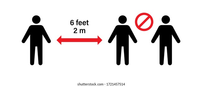 Distance vector icon on white background. Vector isolated icon. Social distancing. Self quarantine sign or symbol. EPS 10