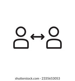 Distance vector icon. Social distance flat sign design. Distance people symbol pictogram. UX UI icon