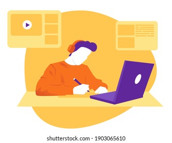distance web learning abstract concept vector illustration. Online education platform, workshops and language courses, video calls, educational webinars, courses