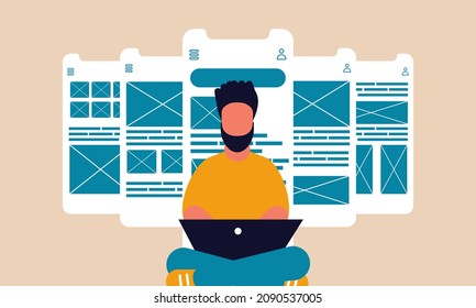 Distance work from home business wfh. Coronavirus freelancer self-isolation office. Online communication remote work vector illustration concept. Human network quarantine stay protect