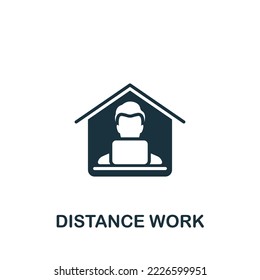 Icono de trabajo a distancia. Monocromo simple Nuevo icono de normalidad para plantillas, diseño web e infografías