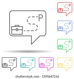 distance to work multi color style icon. Simple thin line, outline vector of interview icons for ui and ux, website or mobile application