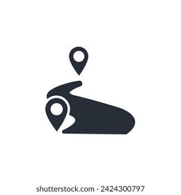 distanceicon. vector.Editable stroke.linear style sign for use web design,logo.Symbol illustration.