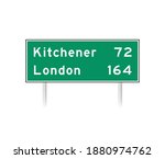 Distances information sign. Canada Ontario road signs.