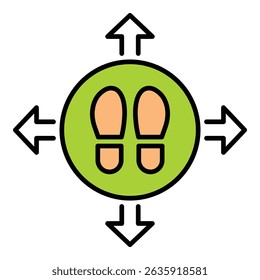 Distancing Mark Vector Icon Depicting Safety Guidelines