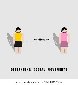 Distancing Social Movement vector Illustration for template design