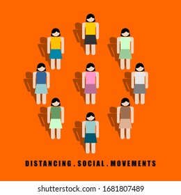 Distancing Social Movement vector Illustration for template design