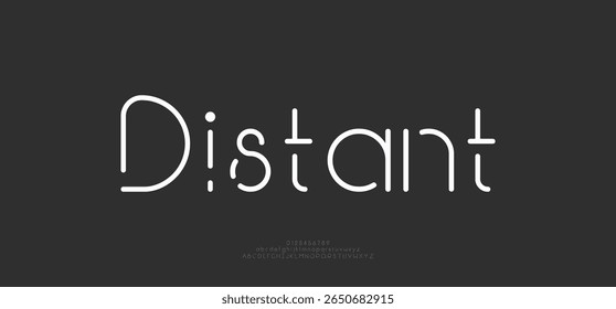 Distant modern alphabet letters font logo. Typography luxury minimal lettering fonts decorative wedding vintage retro logos. vector illustration