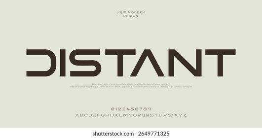 Distant modern stylish typography capital alphabet letter logo design