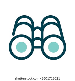 Distant observation, exploration, ready to use icon of binoculars