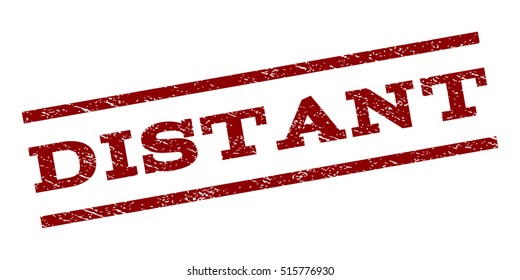 Distant watermark stamp. Text tag between parallel lines with grunge design style. Rubber seal stamp with dirty texture. Vector dark red color ink imprint on a white background.