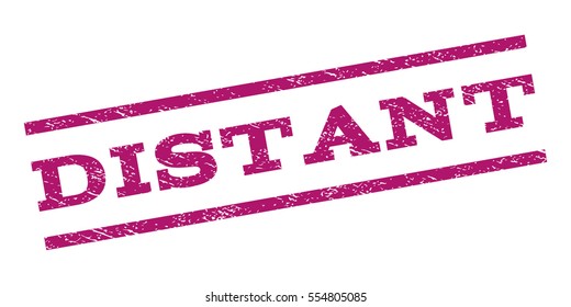 Distant watermark stamp. Text tag between parallel lines with grunge design style. Rubber seal stamp with dust texture. Vector purple color ink imprint on a white background.