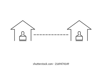 Distant work line icon. Internet computer work. Internet company, remotely, career, Business . IT concept. Vector line icon for Business and Advertising