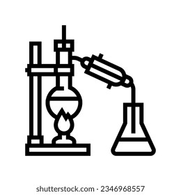 distillation apparatus engineer line icon vector. distillation apparatus engineer sign. isolated contour symbol black illustration