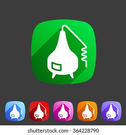 Distillation apparatus icon flat web sign symbol logo label