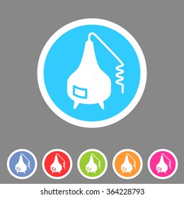 Distillation apparatus icon flat web sign symbol logo label