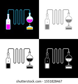 Distillation kit icon set, vector illustration 