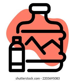 Distilled water packed in gallon with bottle.