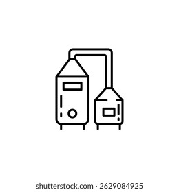 Distillery equipment icon. Simple distillery equipment icon for social media, app and web design. Vector illustration.