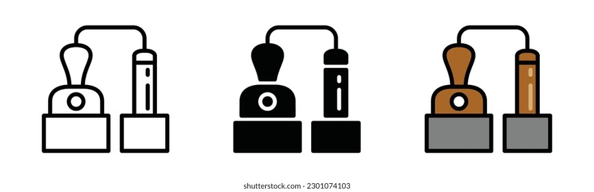 Distillery icon vector. Beer and brewing icons symbol in thin line, flat, and color style with editable stroke on white background. Vector illustration