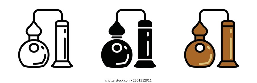 Distillery icon vector. Beer and brewing icons symbol in thin line, flat, and color style with editable stroke on white background. Vector illustration