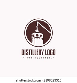 Distillery logo design vector with vintage concept