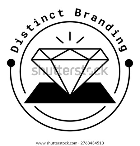 Distinct Branding Icon. Branding, Diamond, Value Symbol. Illustration for Brand Excellence Concept.