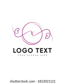 A distinct, elegant bouncy script letter type X Logo template, Vector logo for business and company identity 