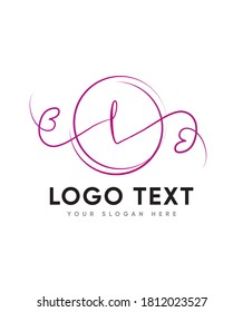 A distinct, elegant bouncy script letter type L Logo template, Vector logo for business and company identity 