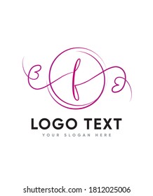 A distinct, elegant bouncy script letter type F Logo template, Vector logo for business and company identity 