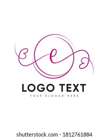 A distinct, elegant bouncy script letter type E Logo template, Vector logo for business and company identity 
