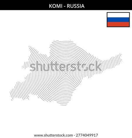 the distinct geographical map of Komi Russia with