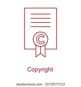 A distinct icon representing copyright law and protection of creative works.