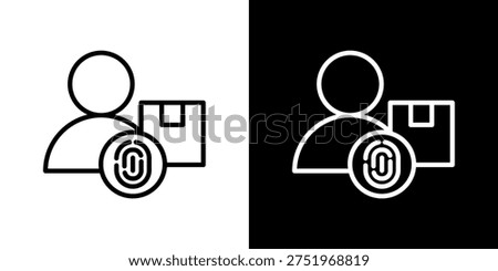 Distinct Identity Icon In Black and White Line Style