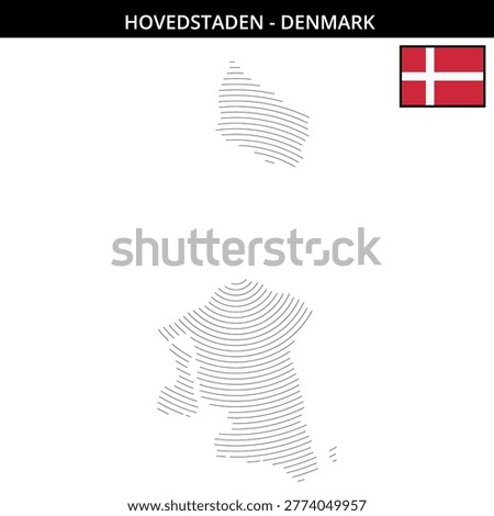 the distinct outline of Hovedstaden in Denmark with