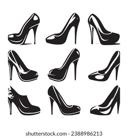A distinct pair of colourful women's shoes. women's stiletto high-heeled shoe collection. stylish shoes for girls
