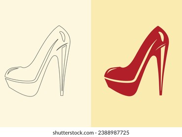 A distinct pair of colourful women's shoes. women's stiletto high-heeled shoe collection. stylish shoes for girls