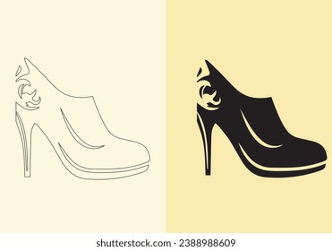 A distinct pair of colourful women's shoes. women's stiletto high-heeled shoe collection. stylish shoes for girls