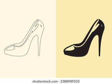 A distinct pair of colourful women's shoes. women's stiletto high-heeled shoe collection. stylish shoes for girls