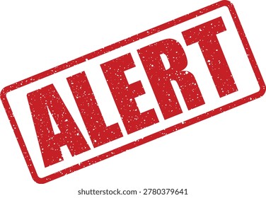 A distinct red stamp impression with the word ALERT, signifying urgent information, warnings, or notifications for critical attention.