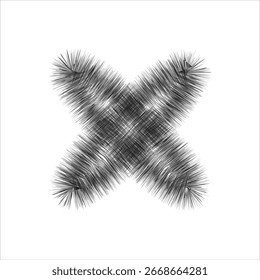 A distinct and textured grunge 'X' mark, perfect for adding a raw, artistic touch to UI designs, websites, posters, and print materials.