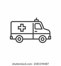 A distinct vector illustration of an emergency medical vehicle ready for action, featuring a recognizable cross symbol.