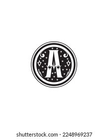 A distinct vintage charm and beautiful letter type A monogram vector logo template